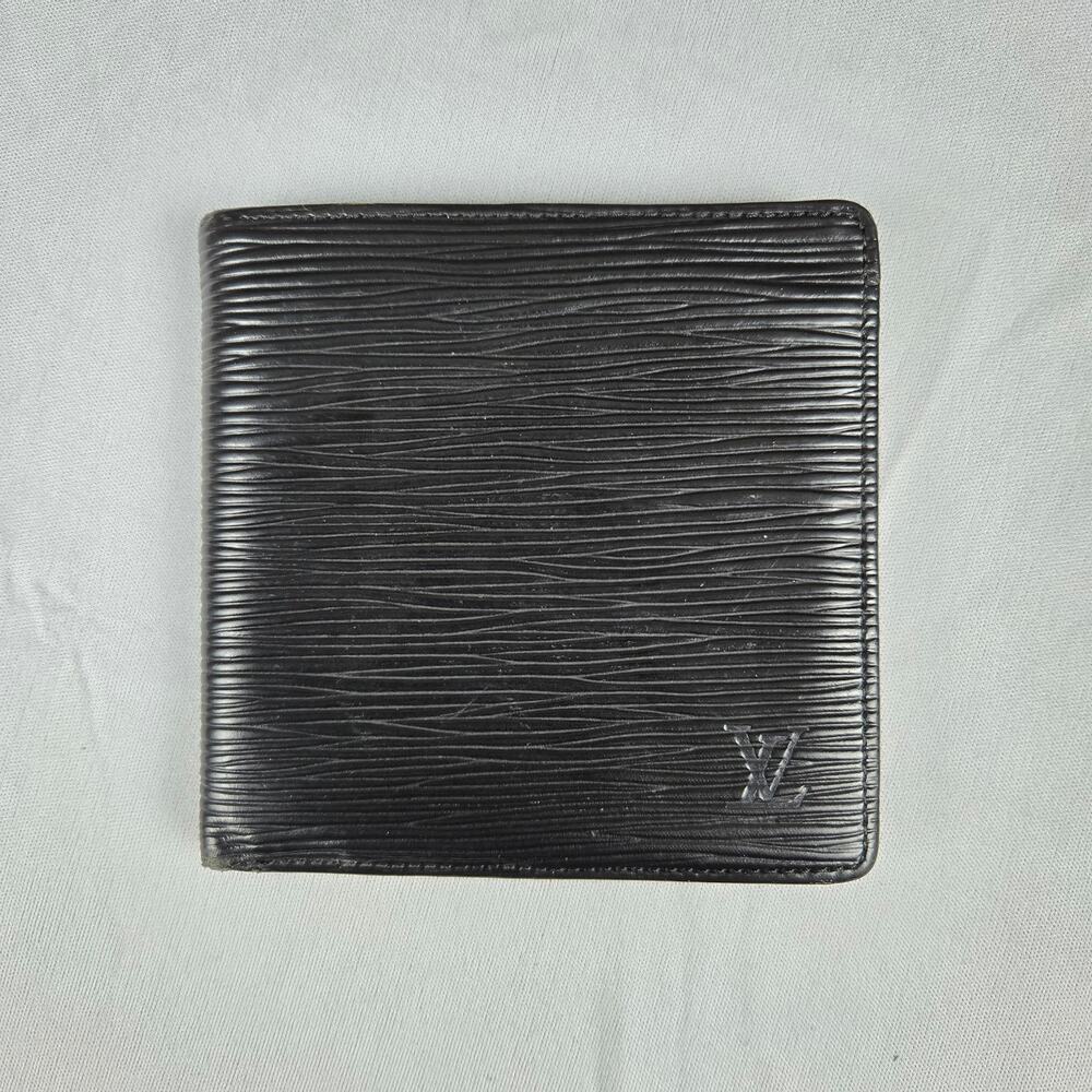 Louis Vuitton Black Leather Epi Bifold Wallet